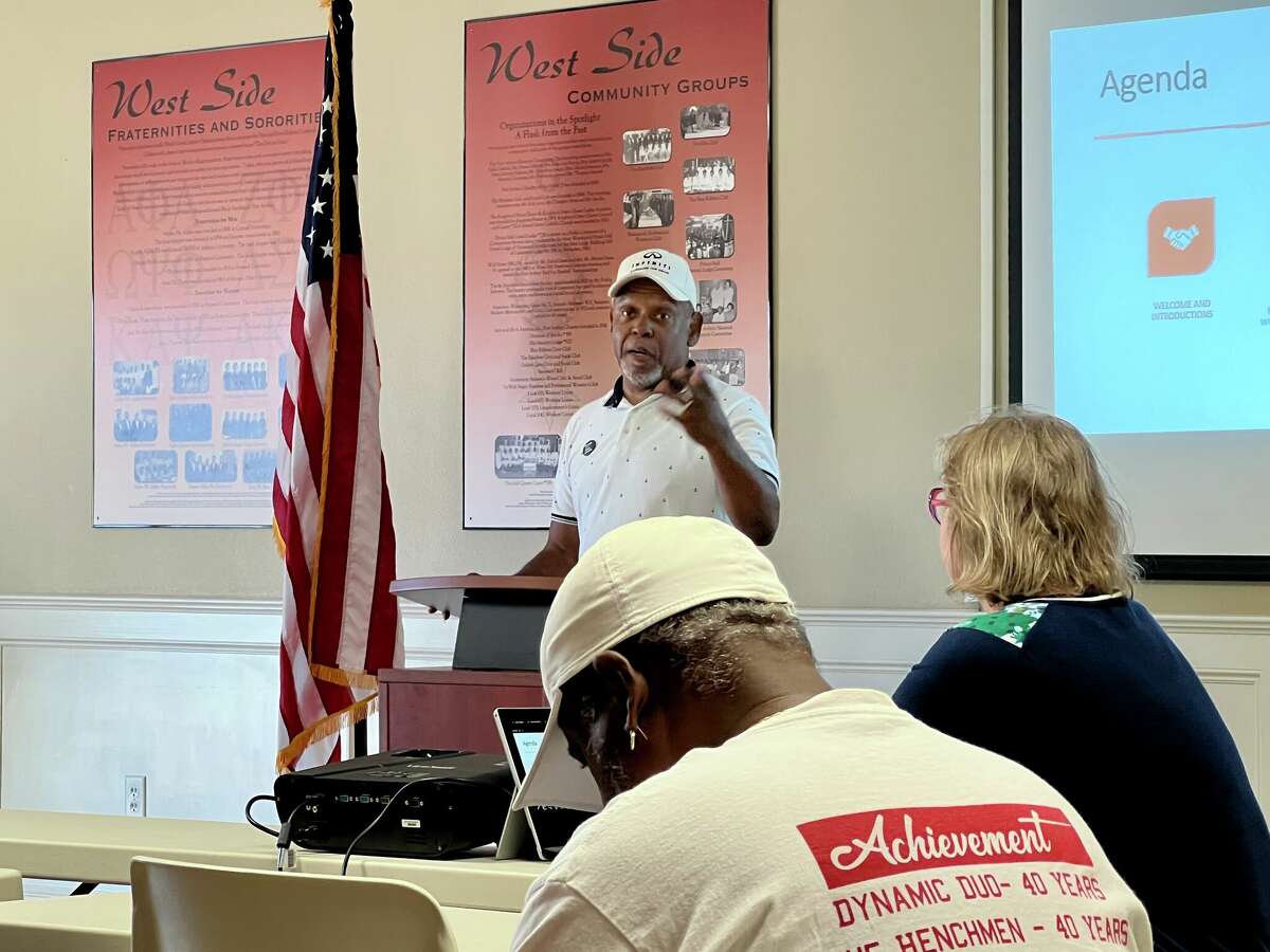 Founder and CEO John Beard speaks at a Port Arthur Community Action Network Meeting on June 22 at the West Side Community Development Center.