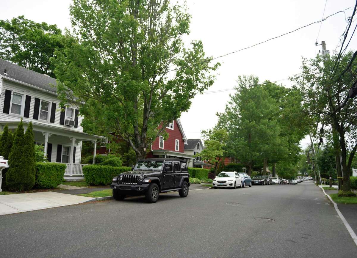 A stretch of houses along Northfield Street near the Brunswick campus in Greenwich, Conn. Wednesday, June 1, 2022. The Greenwich tax assessor and Board of Estimate and Taxation have deemed various properties owned by Brunswick School near its Maher Avenue campus to be taxable, a change from recent years. The school has filed a lawsuit over it.