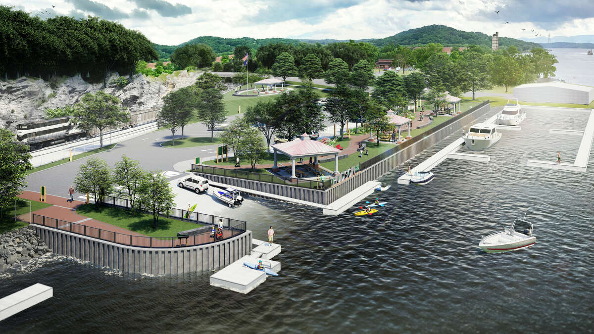 An early rendering of the proposed boat launch in Hudson.