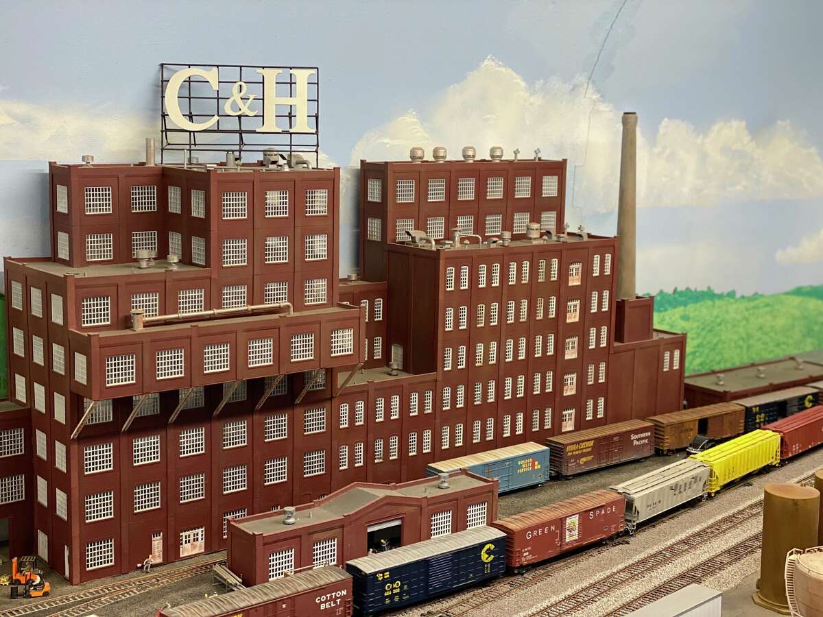A detailed replica of the C&H Sugar Factory.