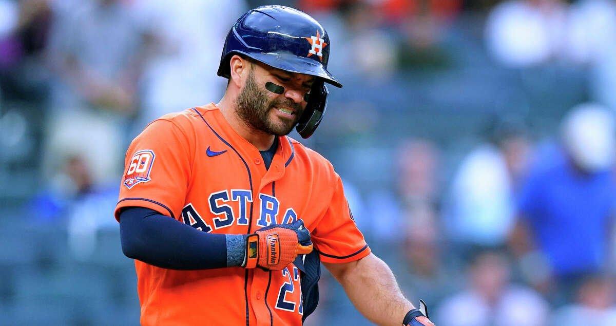 Houston Astros' Jose Altuve takes pitch off elbow, likely out for  Thursday's game - ESPN