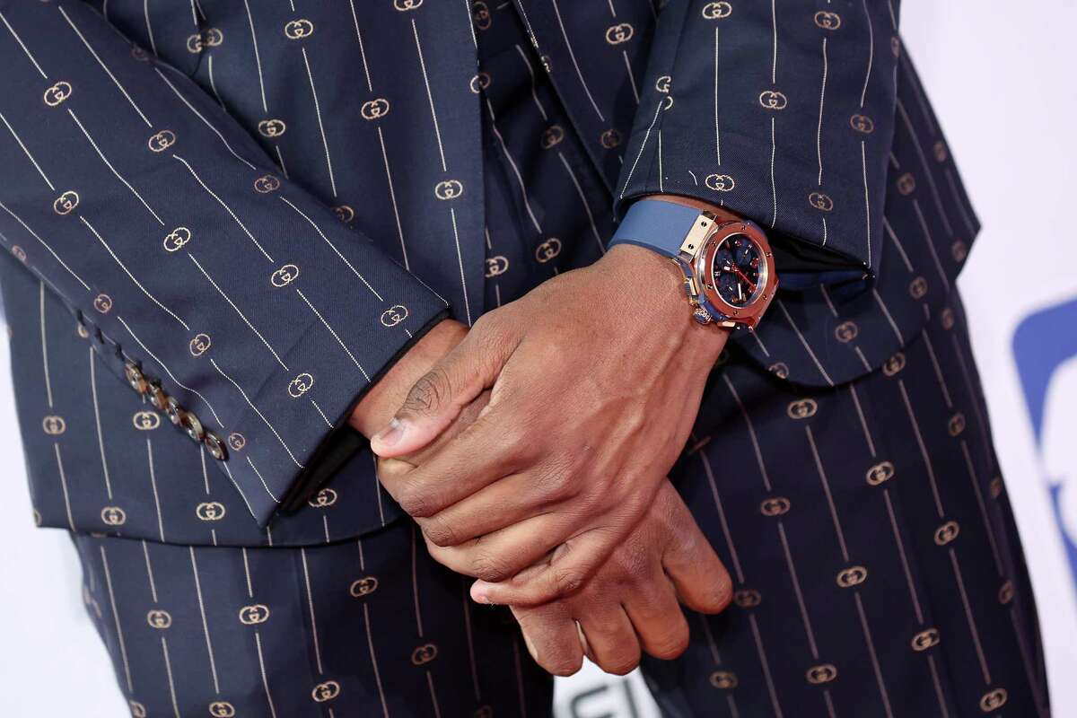 A detailed view of the watch of Jalen Williams during the 2022 NBA Draft at Barclays Center on June 23, 2022 in New York City.