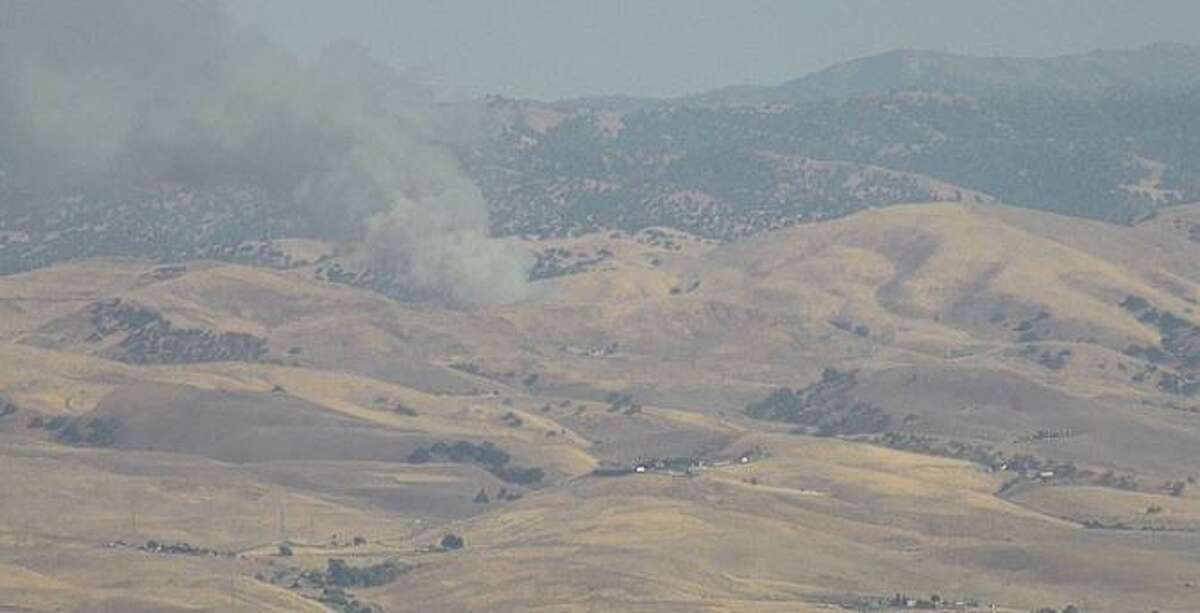 A fire burned near Tesla and Corral Hollow roads Thursday evening.
