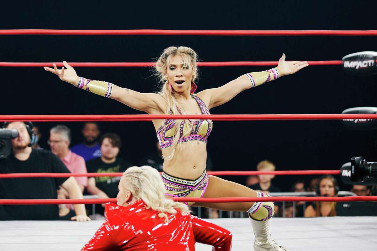 Wrestler Gisele Shaw in action during a match in Nashville on Monday, June 20, 2022.