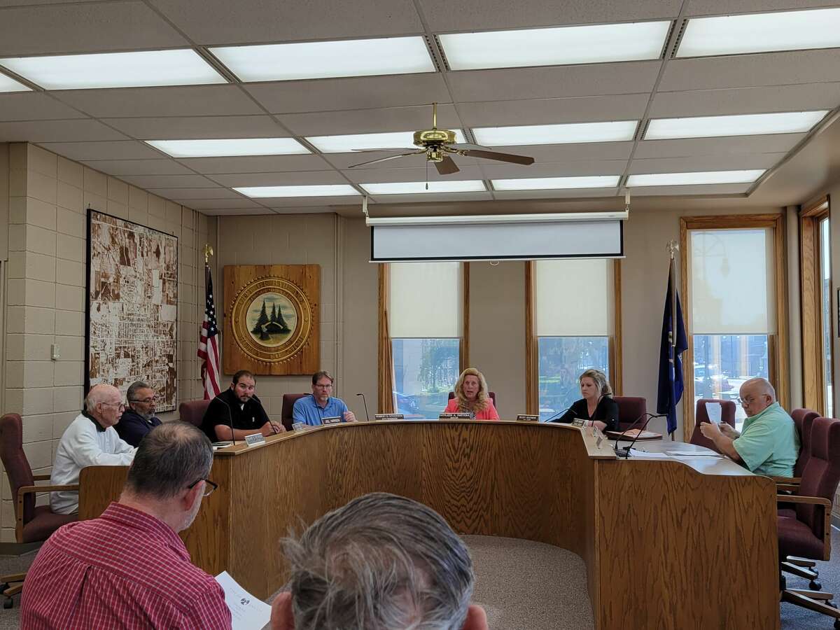 The Bad Axe City Council during their meeting this past week, where they approved new water and sewer rates for the city.