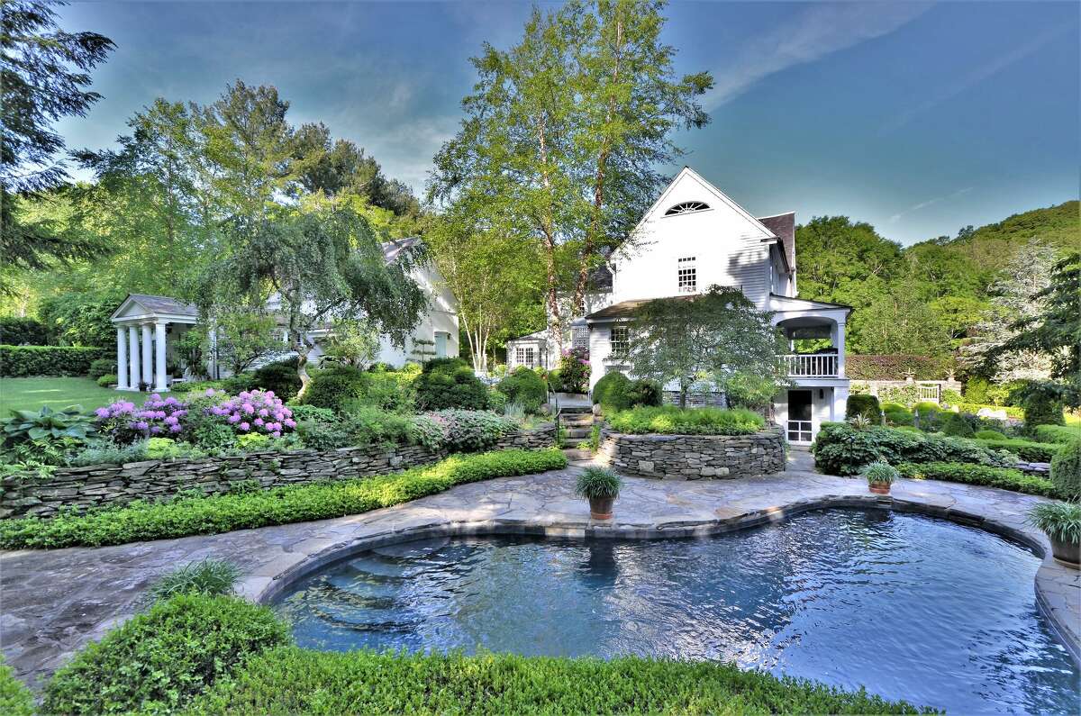 The pool at the home on 12 River Road in East Haddam, Conn.