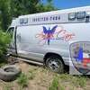 A man driving this stolen ambulance crashed into a Texas DPS unit in La Salle County.