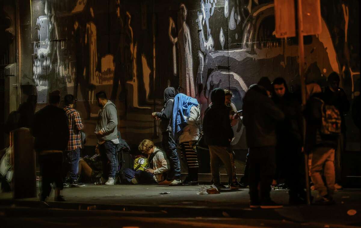 Open-air drug use is common in the Tenderloin area around Seventh and Market streets in San Francisco.
