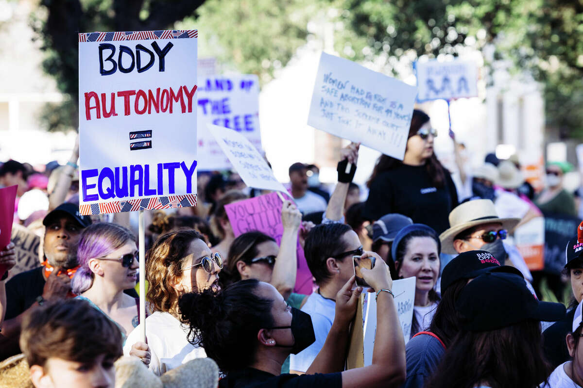 Hundreds gathered in downtown San Antonio following the Supreme Court's decision to overturn the nearly 50-year-old Roe v. Wade.