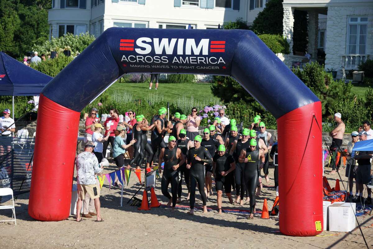 Perfect weather and eager swimmers combined for the Swim Across America fund-raiser in Stamford, CT, on June 25, 2022.