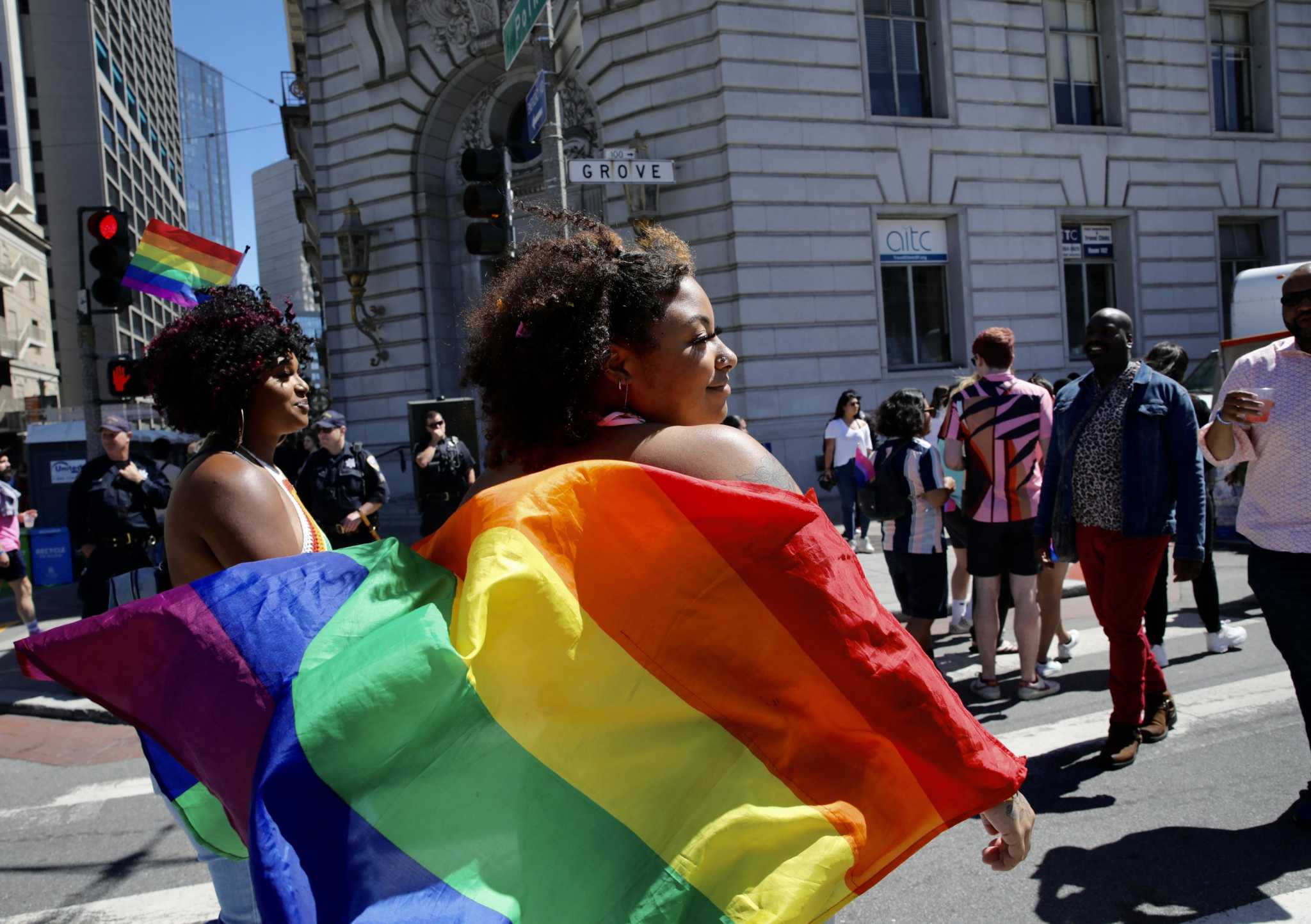 S.F.’s Civic Center erupts in rainbows and joy as Pride celebrations begin