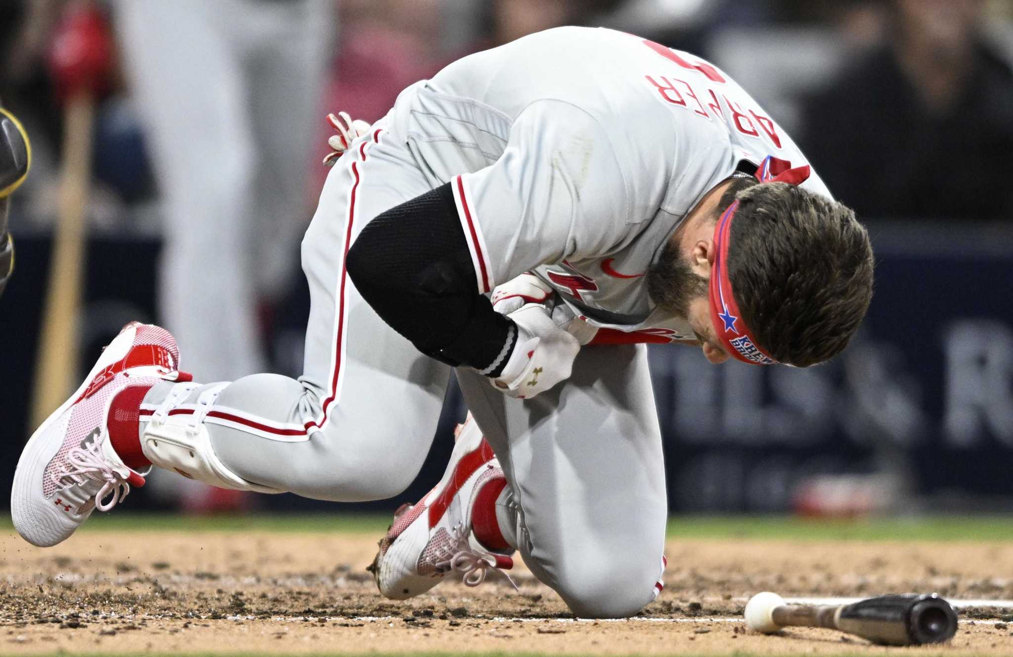 Bryce Harper Got Hit in the Face With a 97-Mph Fastball