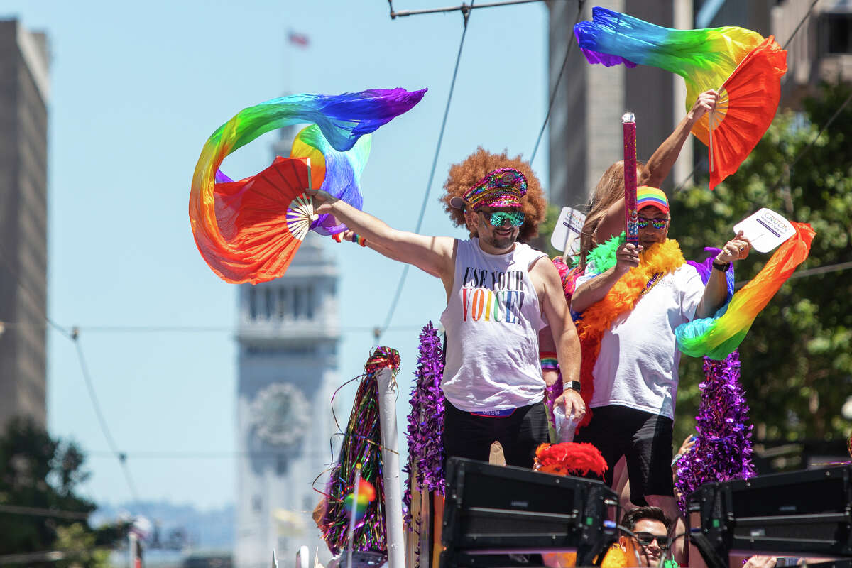Participants take part in the San Francisco Pride parade in San Francisco, Calif.  on June 26, 2022.