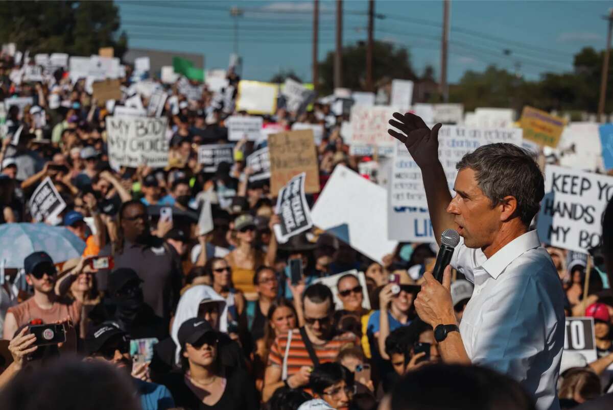 Democratic gubernatorial nominee Beto O’Rourke at a rally at Pan American Neighborhood Park in East Austin on Sunday. 