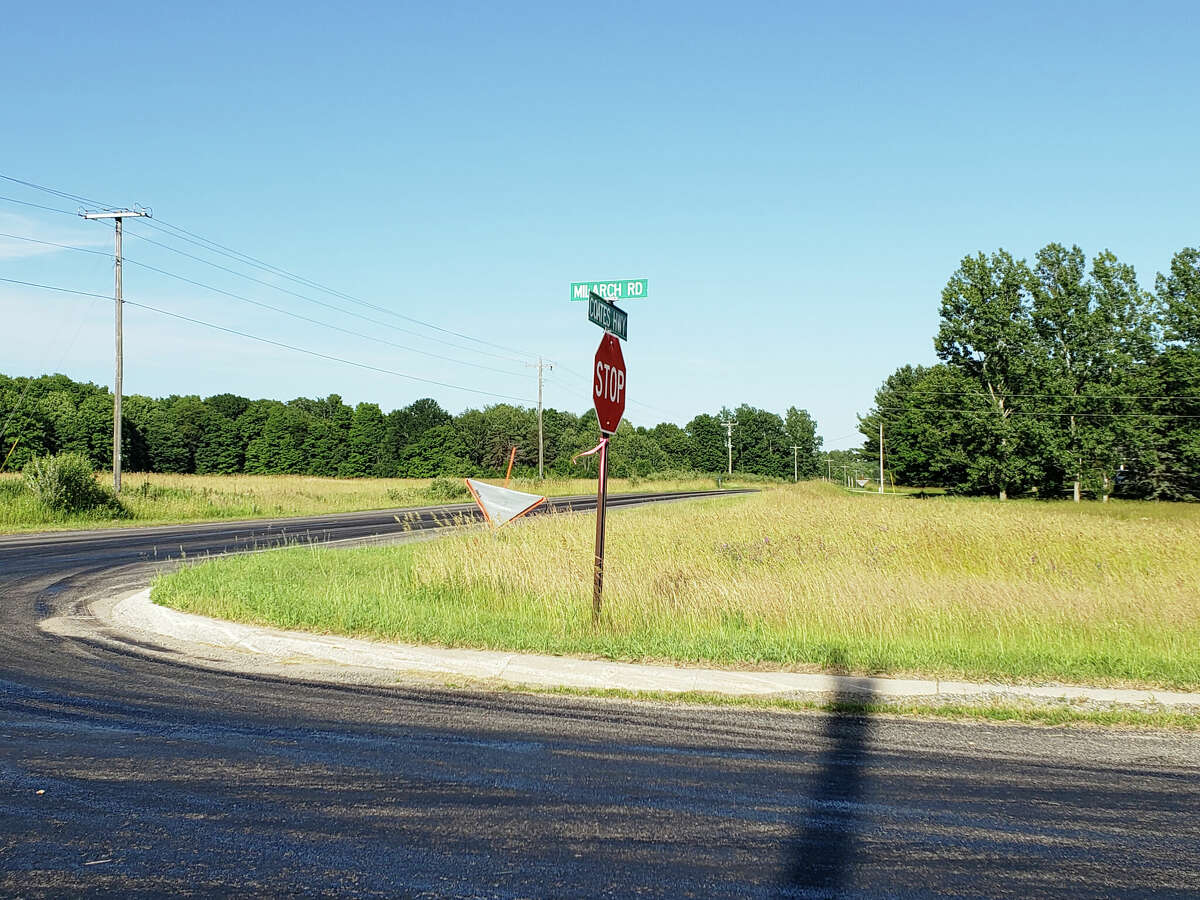 Milarch Road near the corner of Coates Highway shows signs of fresh roadwork on June 24. The road is one of the projects benefitting from a Brown Township millage that is up for a renewal on the Aug. 2 ballot. 