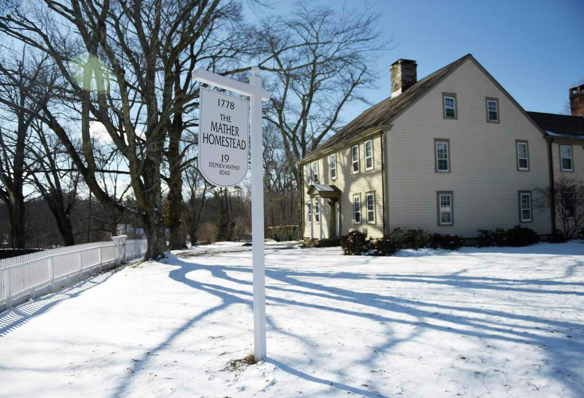 The Mather Homestead in Darien, Conn., photographed on Monday, Feb. 14, 2022. Darien Land Trust recently received a 3.8 acre parcel of land via a private donation to add to its Mather Meadows nature preserve.
