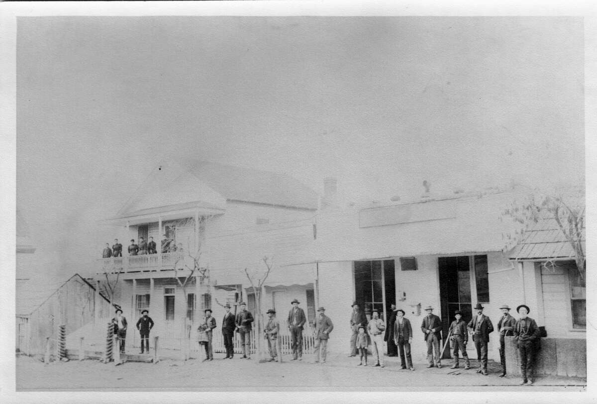 This photo from the scrapboook of Marguerite Stoakes was taken by her father Frank Stoakes of the Olcese House store in Hornitos in 1893.