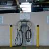 An EV, electric vehicle, charging station available in the Danbury Parking Authority, Patriot Garage in Danbury, Conn. Thursday, November 12, 2015. Brookfield has examined Danbury’s zoning regulations on electric vehicle charging stations as the town creates its own.