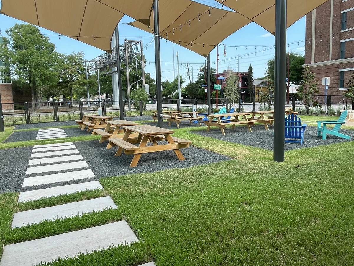 Ice house meets beer garden at Frost Town Brewing's outdoor space.