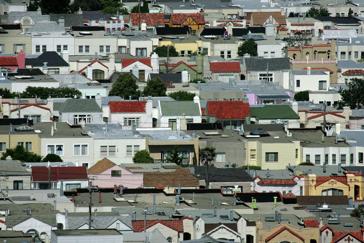 A view of homes in San Francisco. Recent indicators suggest that the region's typically red hot real estate market is set to soon cool off. 