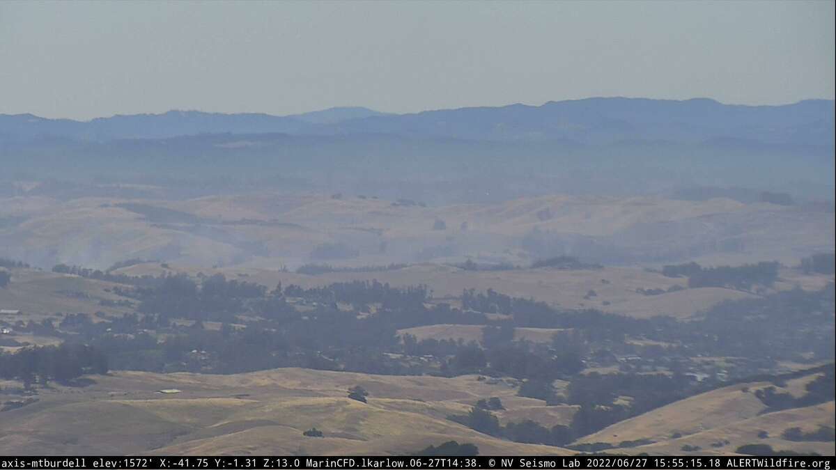 Firefighters are battling a 63-acre fire northwest of Petaluma that erupted about 2:30 p.m. Monday.