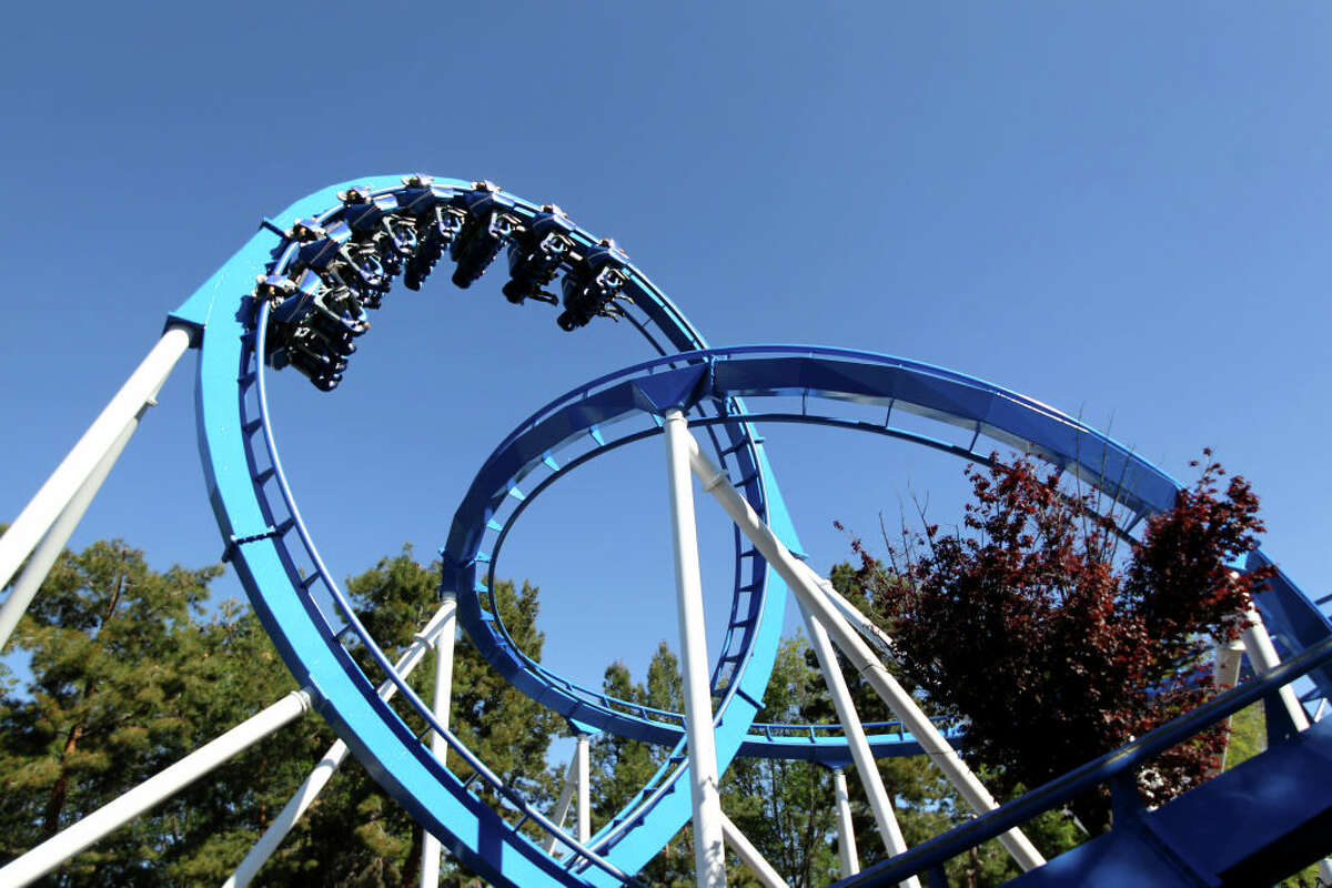 FILE: The Patriot roller coaster takes riders through a 360-degree loop at California's Great America amusement park in Santa Clara on March 31, 2017.