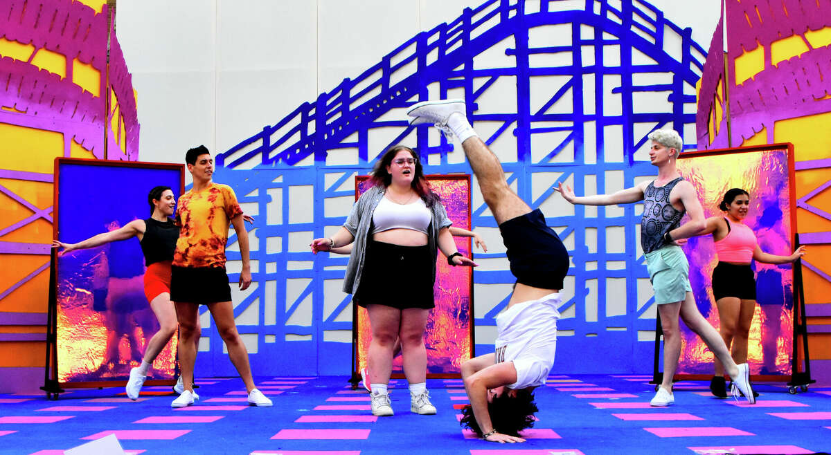 Cast members of "Head Over Heels" rehearse on the Park Playhouse stage in Albany's Washington Park. The show, featuring music by The Go-Go's, runs June 30 to July 23, 2022.