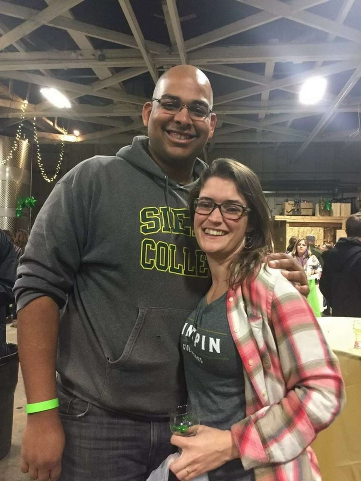From left, Heimdall and Rachael Imbert, Nine Pin 26ers and longtime fans of the Albany cidery.