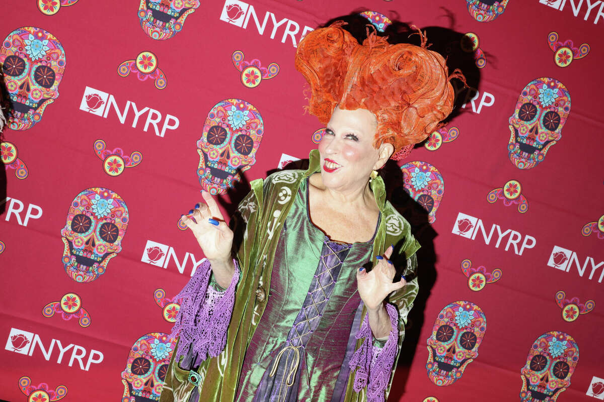 NEW YORK, NY - OCTOBER 28: Bette Midler dressed as Winifred Sanderson from Hocus Pocus attends Bette Midler's Annual Hulaween Bash benefiting the New York Restoration Project at the Waldorf-Astoria Grand Ballroom on October 28, 2016 in New York City. (Photo by Rebecca Smeyne/Getty Images)
