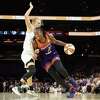 PHOENIX, ARIZONA - JUNE 10: Tina Charles #31 of the Phoenix Mercury handles the ball against Kristy Wallace #3 of the Atlanta Dream during the second half of the WNBA game at Footprint Center on June 10, 2022 in Phoenix, Arizona. The Mercury defeated the Dream 90-88. NOTE TO USER: User expressly acknowledges and agrees that, by downloading and or using this photograph, User is consenting to the terms and conditions of the Getty Images License Agreement. (Photo by Christian Petersen/Getty Images) (Photo by Christian Petersen/Getty Images)