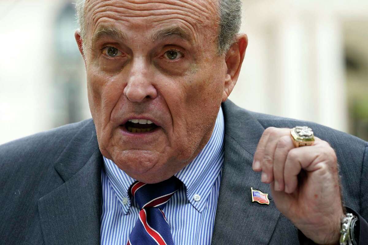 Former New York City Mayor Rudy Giuliani speaks during a news conference June 7, 2022, in New York. 