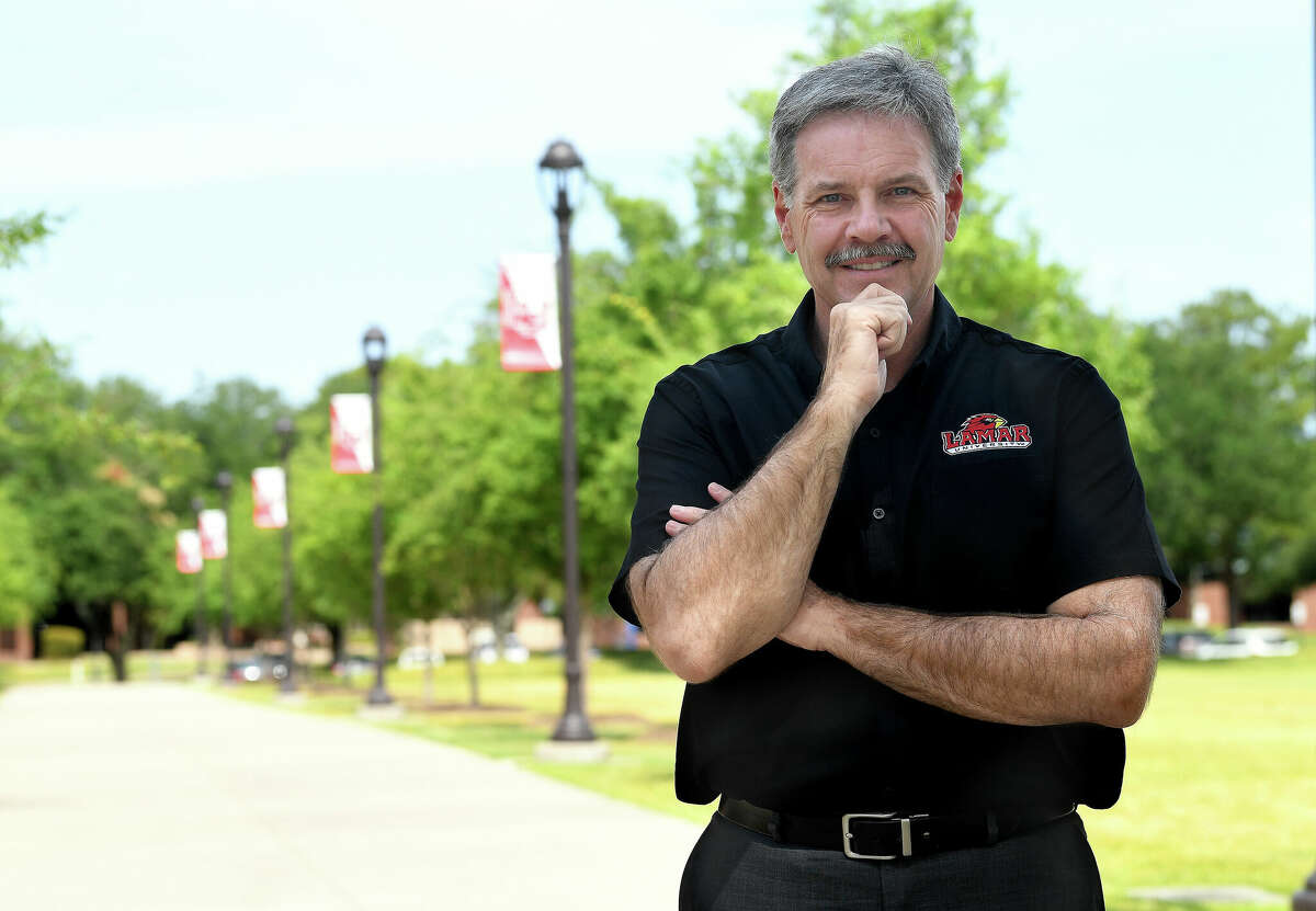 Lamar University President Jaime Taylor is approaching his 1-year anniversary since taking over from Ken Evans. Photo made Tuesday, June 28, 2022. Kim Brent/The Enterprise