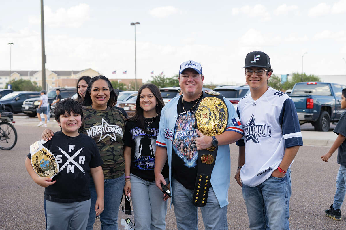 Trevino family await John Cena anniversary event at the Sames Auto Arena in Laredo, Texas on June 27.