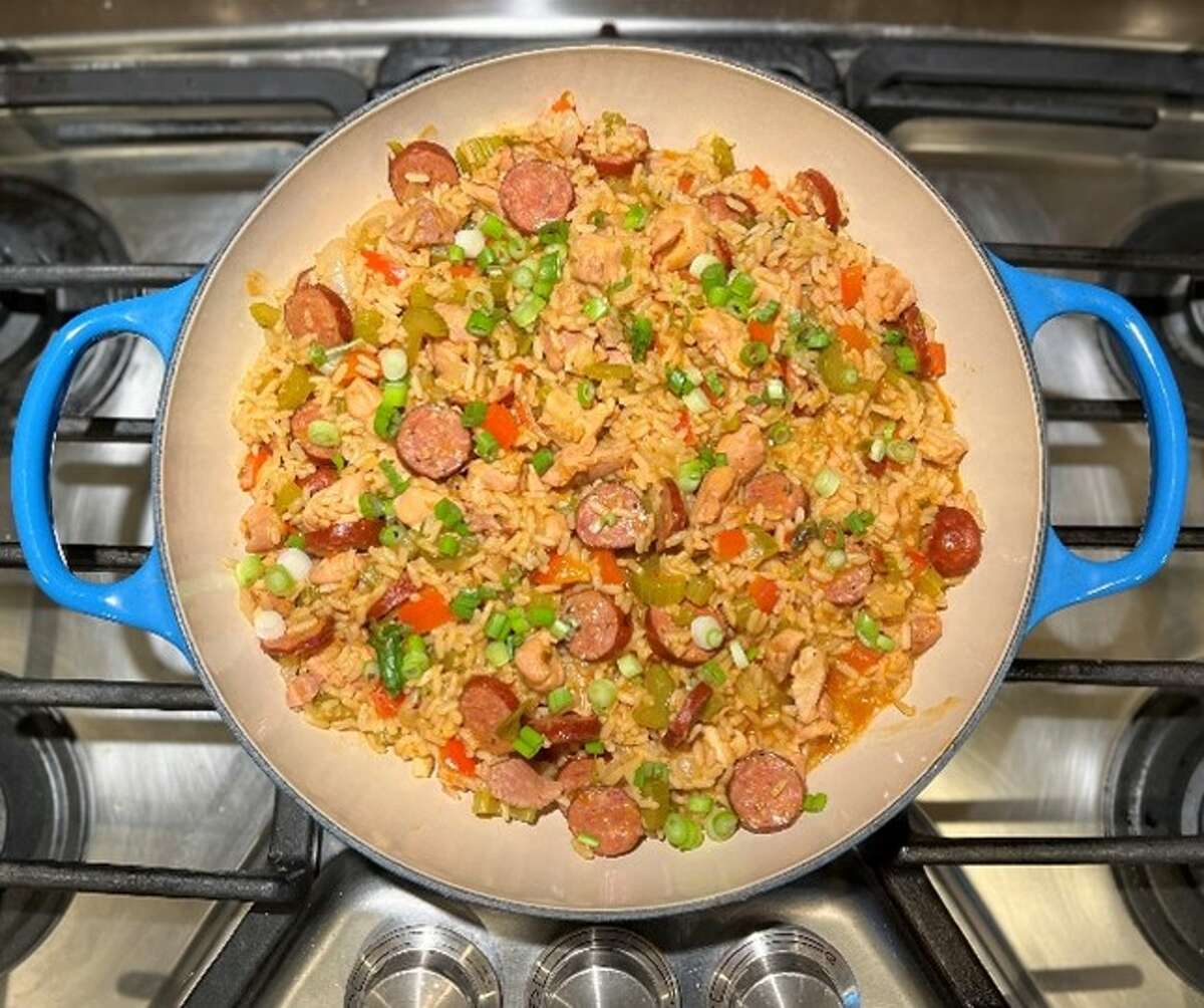Jambalaya is a widely popular Creole and Cajun rice dish with meat and vegetables. 