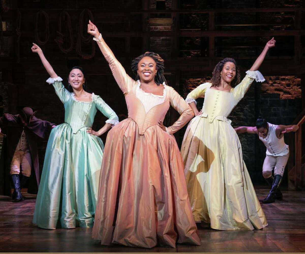 Stephanie Jae Park, Ta’Rea Campbell and Paige Smallwood star in the “Hamilton” national tour at Hartford’s Bushnell Center for the Performing Arts through July 10.