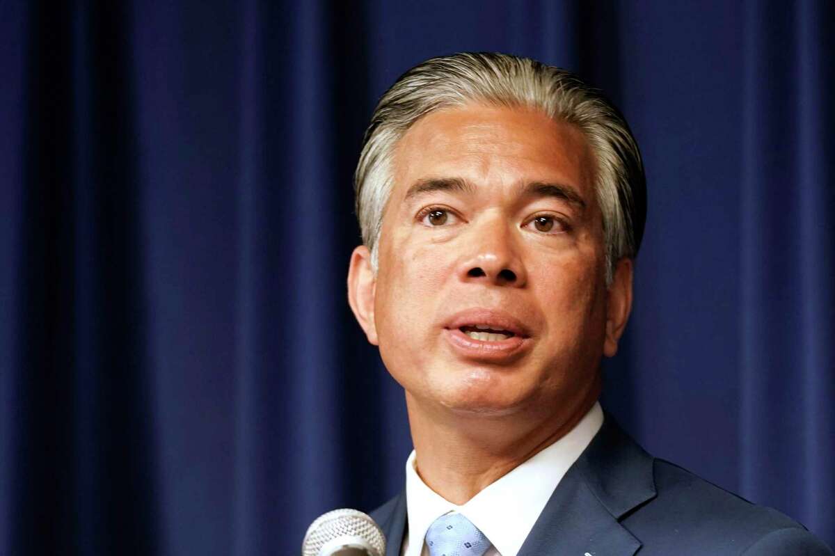 California Attorney General Rob Bonta revealed new hate crime data showing sharp increases across several categories at a news conference in Sacramento, Calif., Tuesday, June 28, 2022.