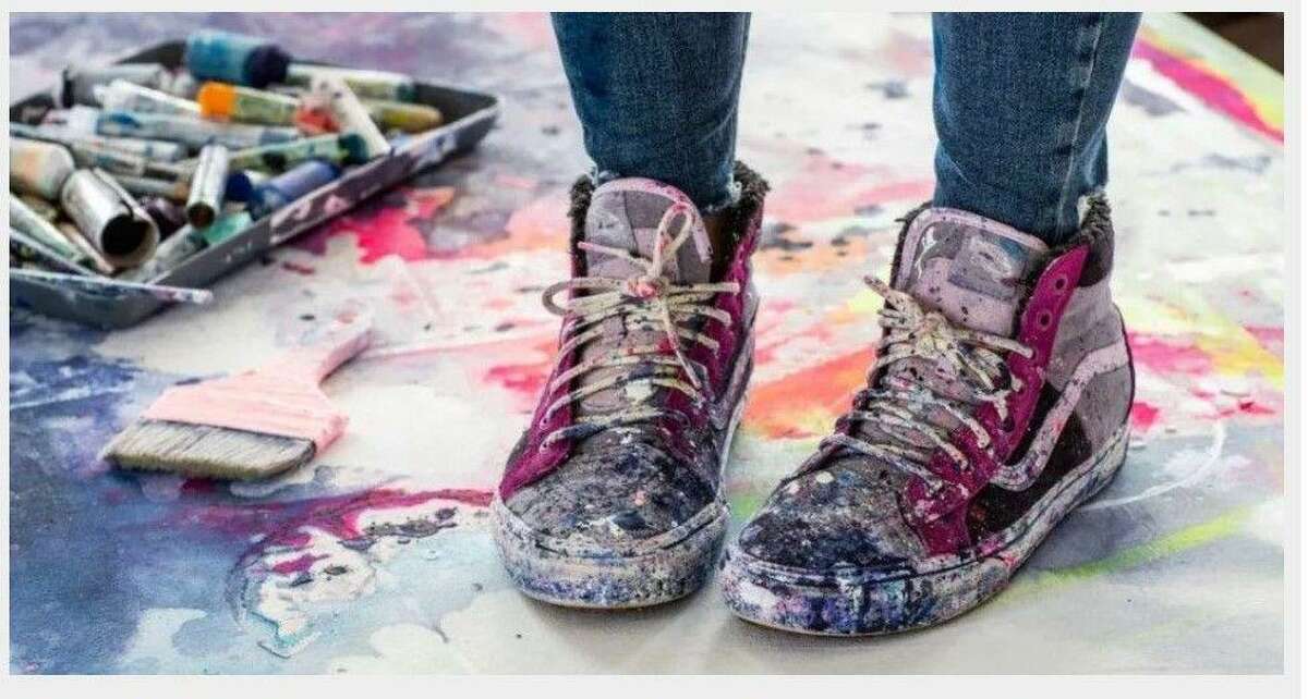 Linda Colletta’s footwear has long been part of her artistic process. They’re covered in paint - and for some reason, visitors to her studio often ask to buy them. Now they can to fight gun violence.