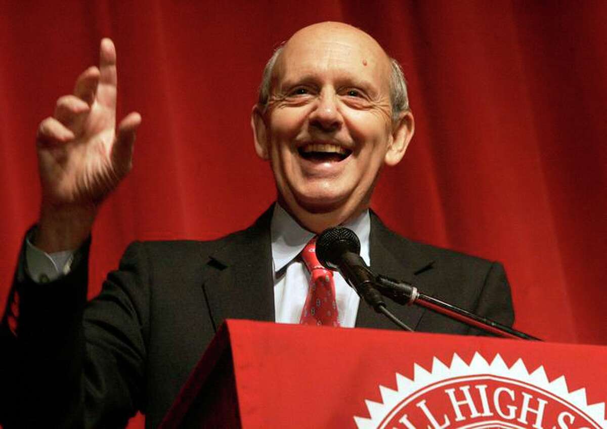 Supreme Court Justice Stephen Breyer speaks to students in 2006 at Lowell High School, from which he graduated in 1955.