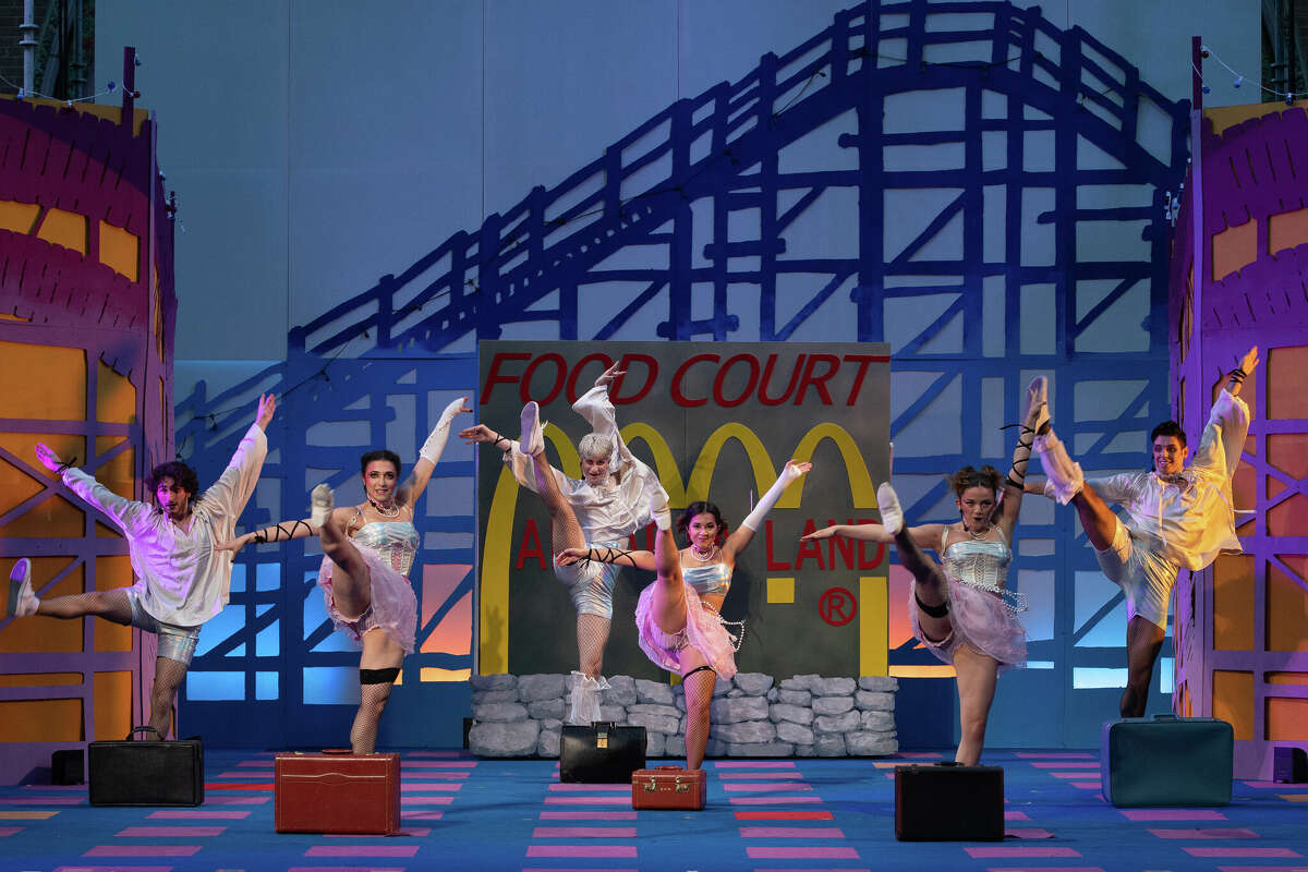 The cast of "Head Over Heels" performs a scene in the Playhouse Stage Company production, running though July 23 on the Park Playhouse stage in Albany's Washington Park. 