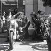 Ralph (Sonny) Barger, of the Hells Angels, wiped oil of his Harley-Davidson motorcycle before he took off from the Federal Court Building.