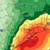 This map shows potential rainfall amounts over the next 48 hours predicted in and around Greater Houston. Localized rainfall amounts could be higher, forecasters said. 