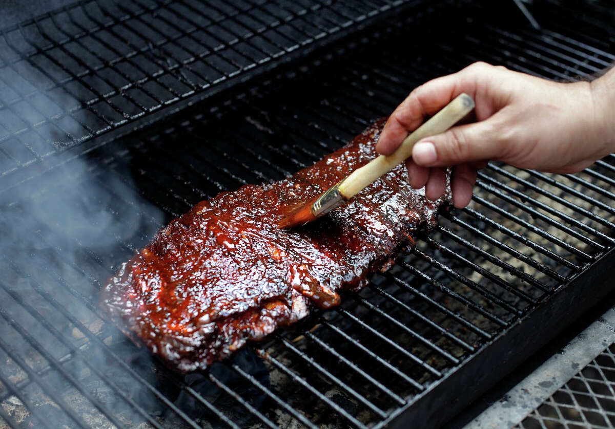 WASHINGTON,DC-JUNE, 21: St. Louis ribs in a coffee barbecue sauce and prepared by Smoked Signals columnist Jim Shahin in Washington, DC on June 21, 2011. (Photo by Juana Arias /For the Washington Post)
