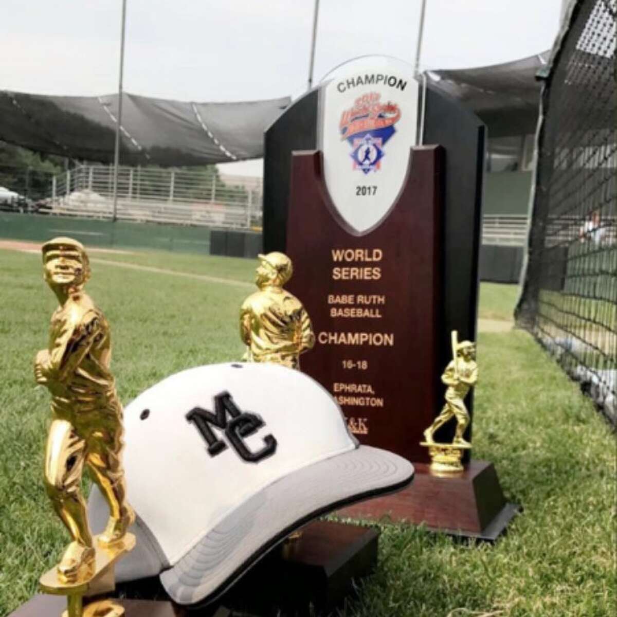 Mid-County's 2017 Babe Ruth World Series trophy is pictured. The league is now celebrating 50 years of summer baseball. 