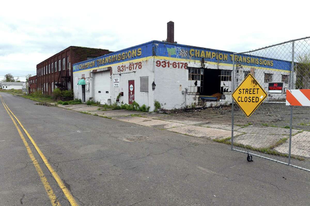 Buildings await demolition for The Haven project on Water Street in West Haven on May 10, 2021.