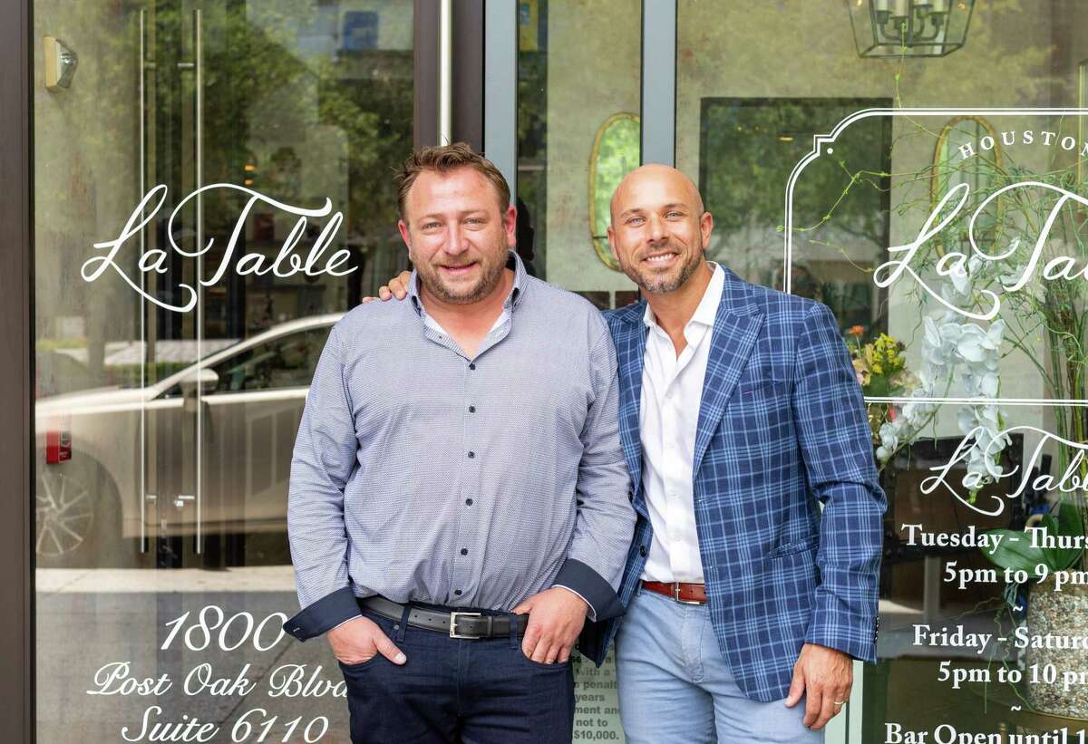 Benjamin Berg of Berg Hospitality and Valerio Lombardozzi, general manager of La Table at the Post Oak restaurant which is closing July 2. The space will become two new restaurants in a collaboration between Berg Hospitality and The Bastion Collection which currently operated La Table. The two new concepts will open in spring 2023.