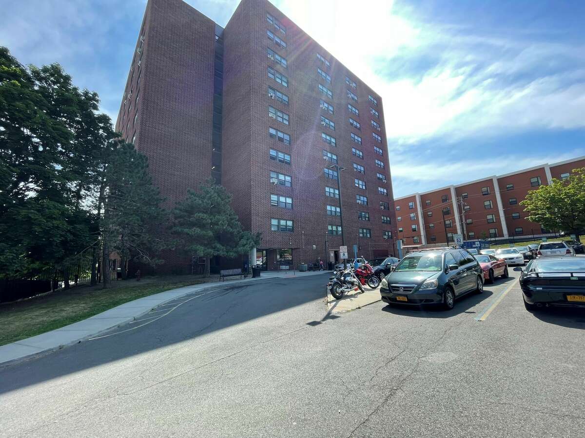 Eight apartments in Schenectady's Summit Towers high-rise were evacuated after part of the facade began to sag.