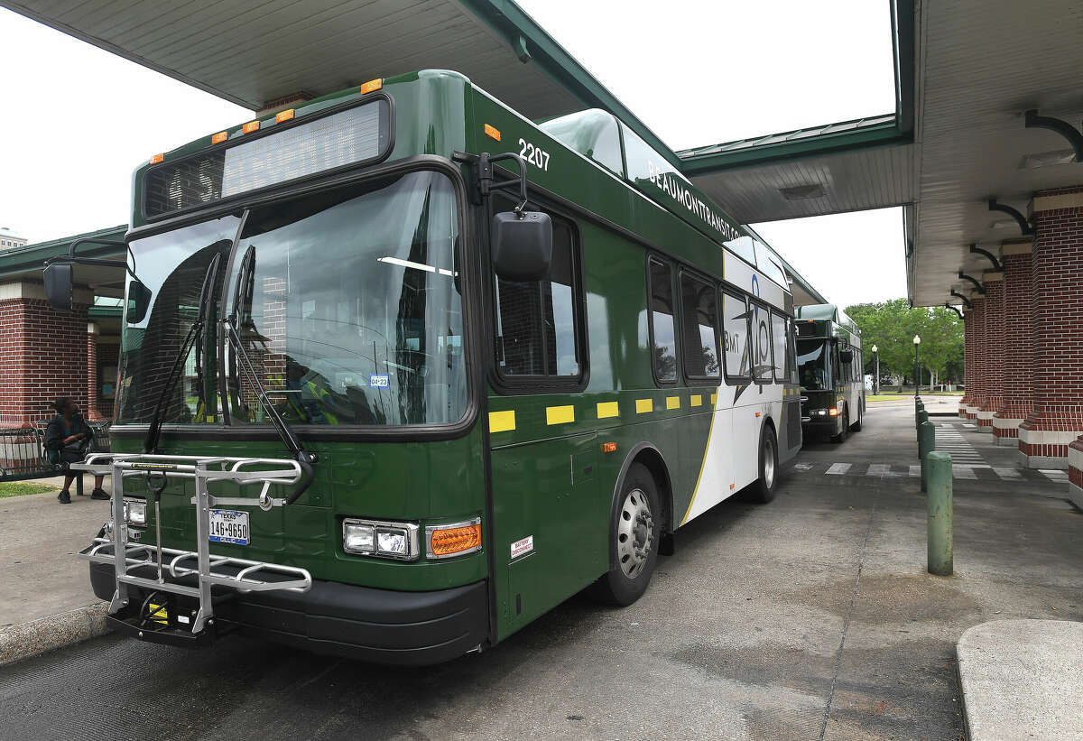 BMT Zip is the rebranded name of Beaumont Municipal Transit's new fleet of 16 buses, half of which are full sized vehicles, and already in use. Photo made Thursday, June 30, 2022. Kim Brent/The Enterprise