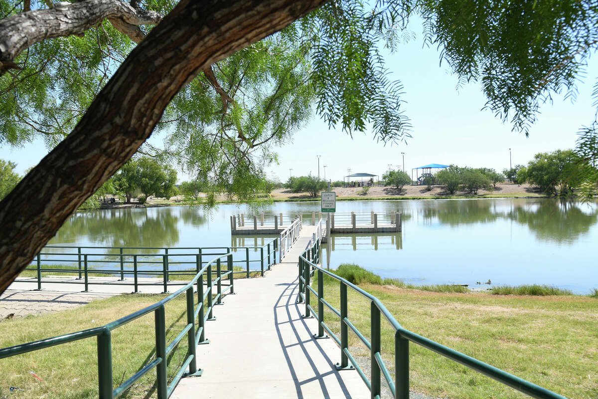 Photos of the Jovita Idar Park pond, Friday, July 1, 2022.