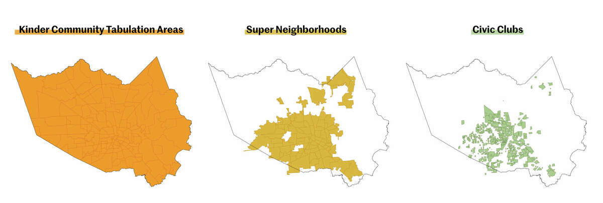 Different neighborhood and community boundaries.