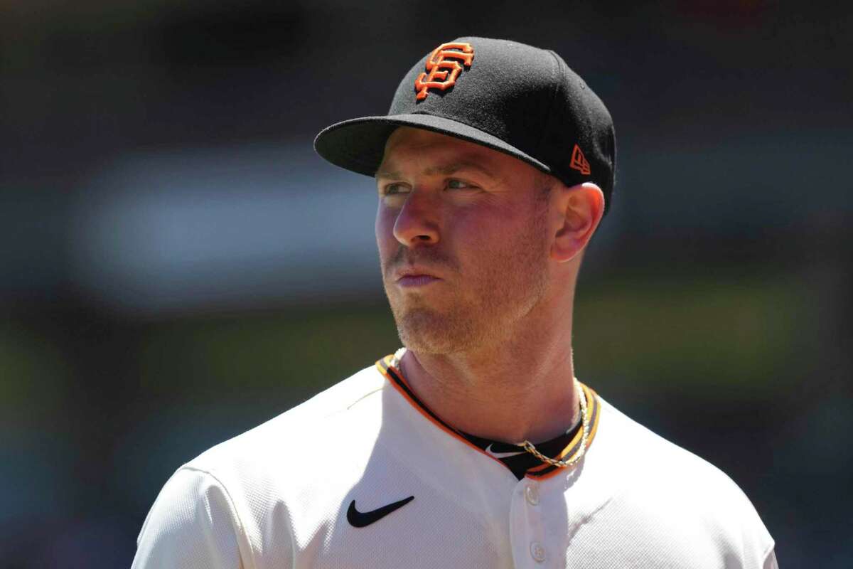 Giants starting pitcher Anthony DeSclafani is seen the last time he took the mound during the regular season, in a game at Oracle Park against the Cincinnati Reds on June 26.